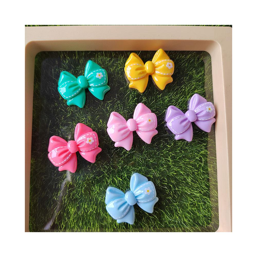 100pcs Cute Cartoon Resin Bowknot Flatback Bow Cabochon Scrapbook Kawaii Embellishments Accessories