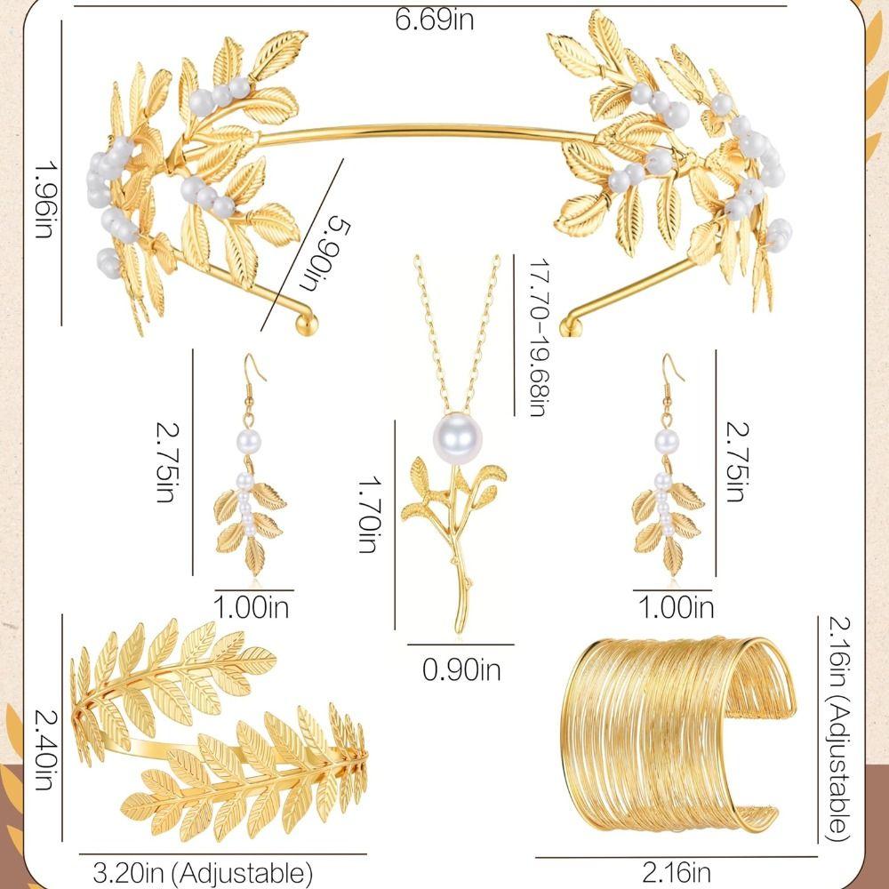 Arm Cuff Greek Goddess Costume Accessories Gold Goddess Jewelry Set Themed Party
