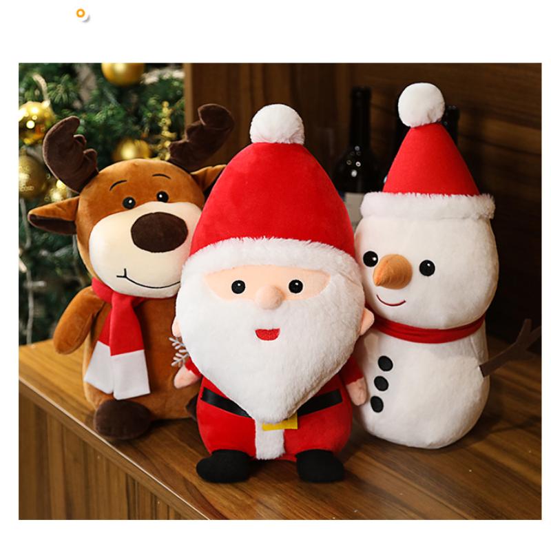 23CM Christmas Ornaments Santa Claus Snowman Elk Toys for Kids Xmas Gifts Merry Christmas Decorations for Home Party Supplies