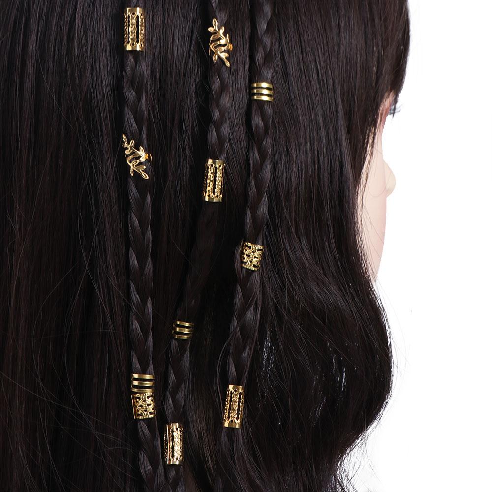 40PCS Gold and Silver Dreadlocks Beads Hair Braiding Hair Braid Tubes Hair Jewelry