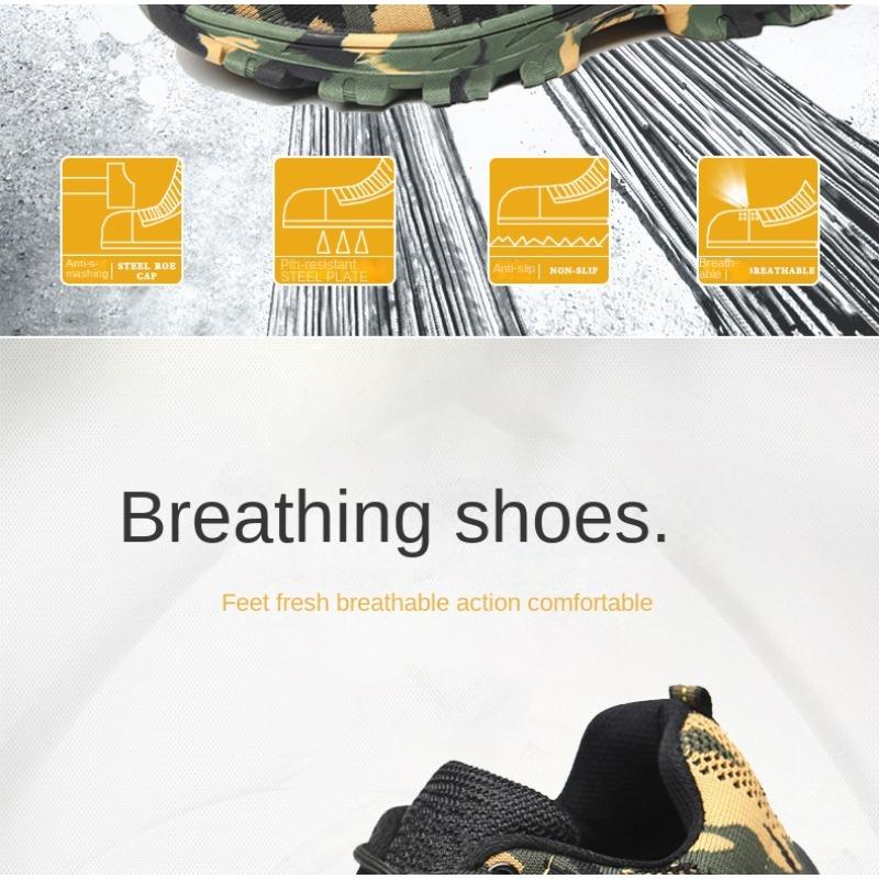 Anti-smashing and Anti-piercing Safety Shoes, Fly-woven Labor Insurance Shoes, Wear-resistant and Non-slip, Breathable and Deodorant Work Shoes