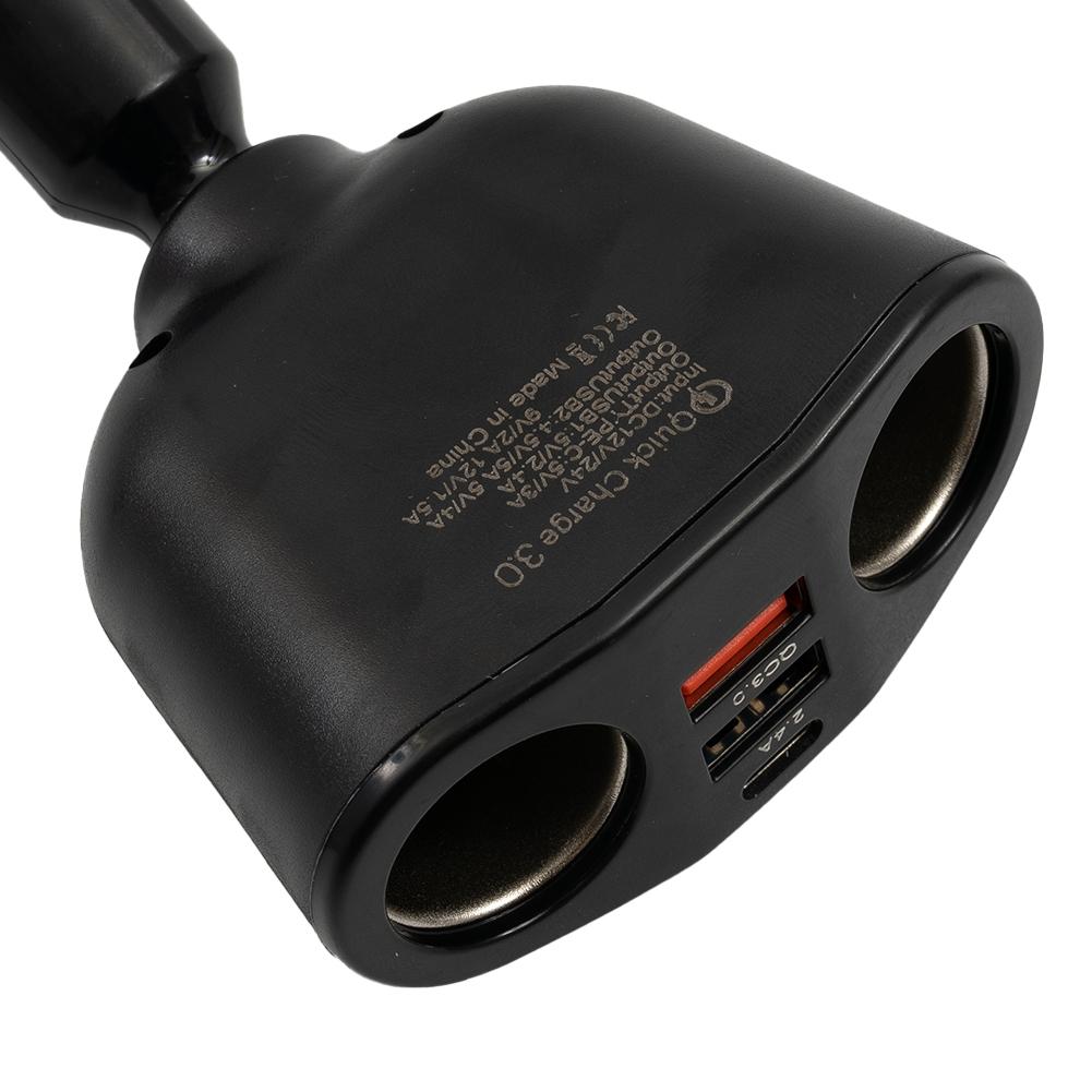 Автомобильное зарядное устройство Автоаксессуары 12В/24В АБС+ПК Type-C+QC3.0+2.4A