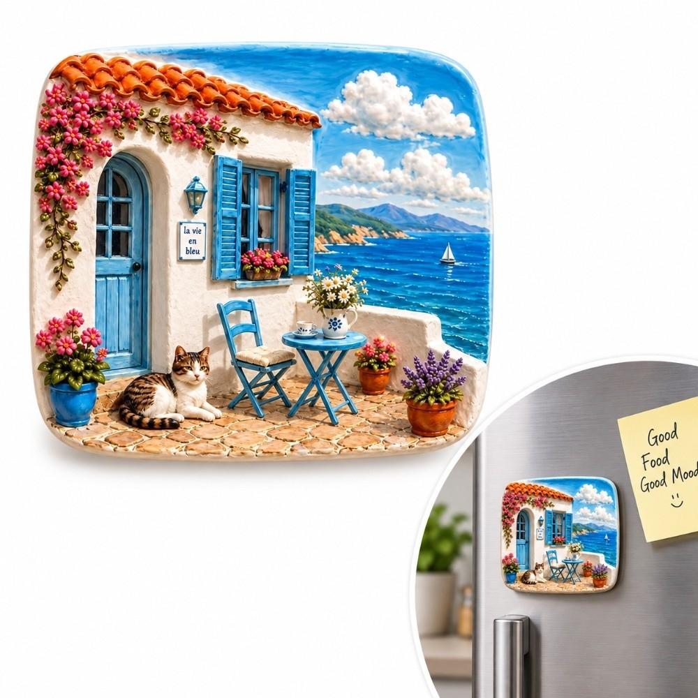 3D Relief Refrigerator Magnet Simulation Decorative Fridge Magnet Cat Fridge Magnet Kitchen Decor
