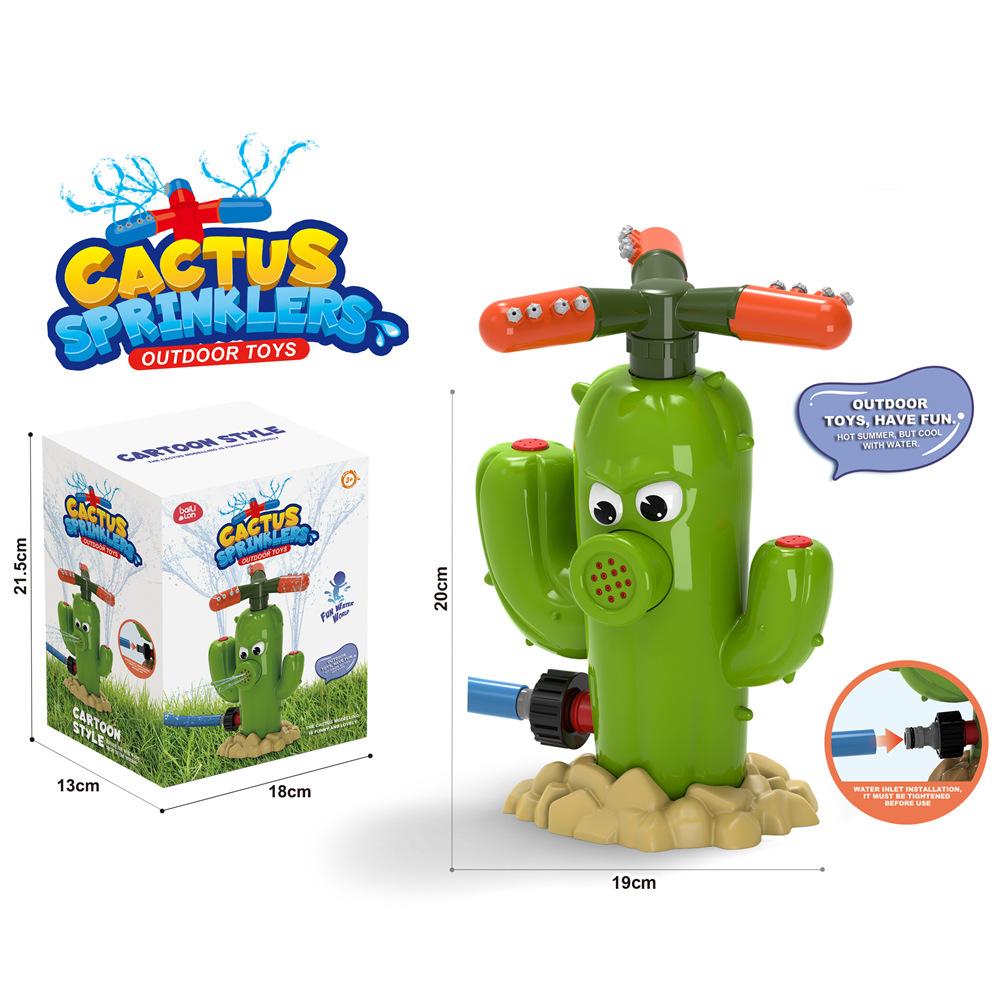 Cactus Sprinkler Outdoor Water Spray Toy Backyard Garden Water Toys Summer Yard Cartoon Splash Sprinkler Baby Bath Toy for Kids