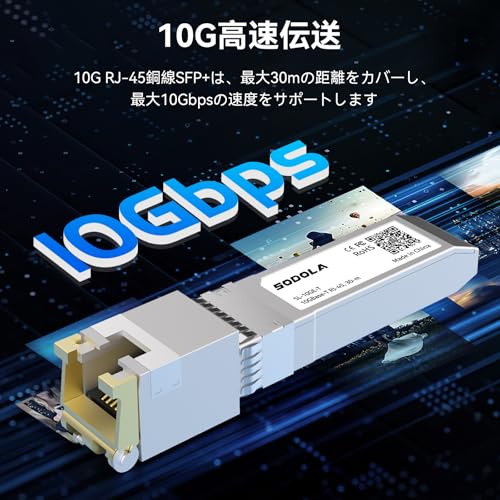 Модуль Sodola 10GBase-T SFP+, 10G Медь, Многоскоростной Оптический Трансивер 1/2.5/5/10G, Совместим с Cisco SFP-10G-T-S, TP-Link, Netgear, Ubiquiti UF