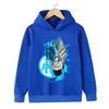 Dragon Ball Goku Ultra Instinct Blue Print Hoodie Kids Boys Girls Pullover Hooded Sweatshirt Anime Children Streetwear Tops