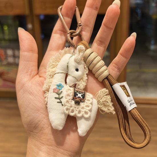 Брелок Подвеска для сумки Хлопок Лен Шарм Лошадь Винтаж Школьный Рюкзак Кольцо для ключей Портативные Аксессуары для сумки