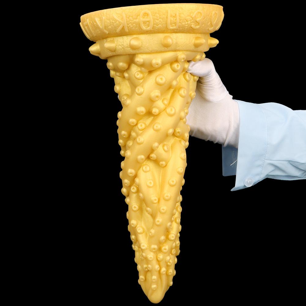 Очень большой золотой силиконовый анальный фаллоимитатор, анальный расширитель, фистинг, секс-игрушка для взрослых, ремешок на пенис, большой член, раб, БДСМ