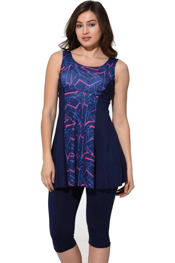 Женский стильный купальник большого размера с рисунком, колготки, платье, купальник 6515, черный с рисунком, большие размеры