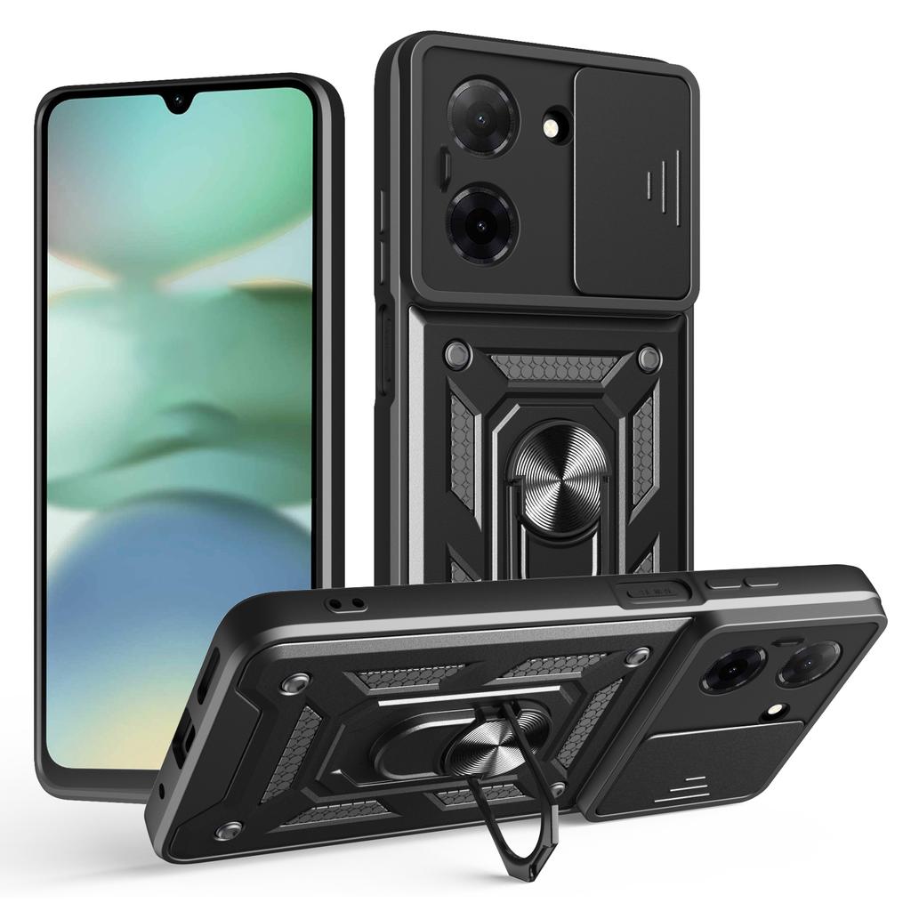 AMORUS Для Xiaomi Poco C71 4G/Redmi A5 4G (171,7 мм) Чехол-подставка PC+TPU для телефона с выдвижной шторкой для камеры