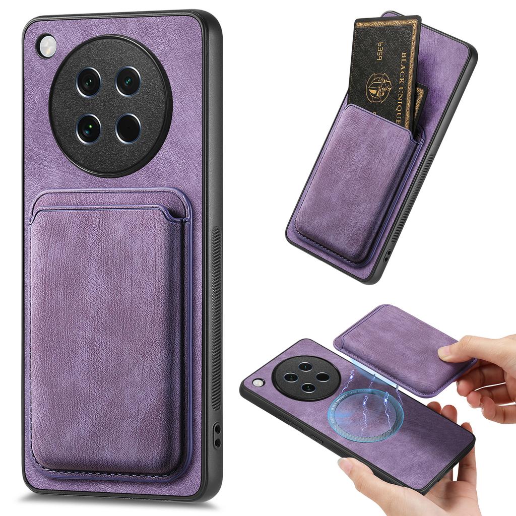 For Oppo Find X8s 5G Magnetic Case Leather Back Cover with Detachable Card Holder