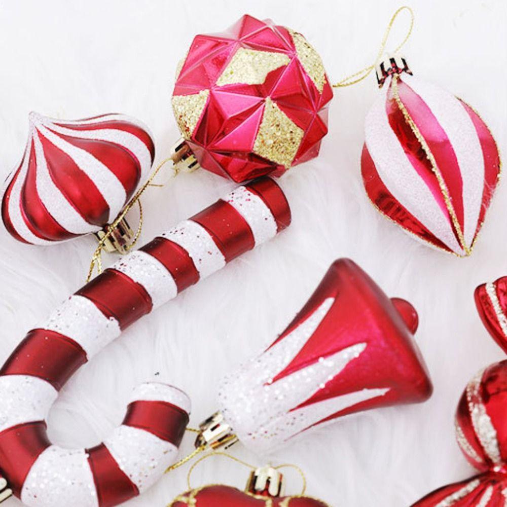 Сердце Рождественский подвесной шар Набор Конфетная трость Веселая рождественская елка Декор Домашний рождественский декор