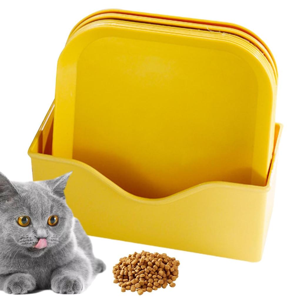 4 цвета, квадратная миска для кормления, миска для кошачьей еды, миски без усталости для влажного и сухого корма для котят и коротконогих кошек