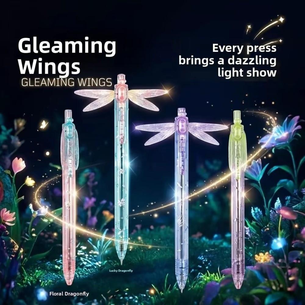 Smooth Writing Dragonfly Pen with Moving Wings 0.5mm Gel Pens Gifts Black Ink Pens Student Writing