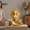 Unique Birthday Gifts for Her Meditating Sun Goddess Resin Statue, Yoga Spiritual Figurine, Boho Personal Growth Zen Style Desktop Home Decor Ornament