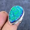 Blue Triplet Opal Gemstone Handmade 925 Sterling Silver Ring Size 7.5 G3q18