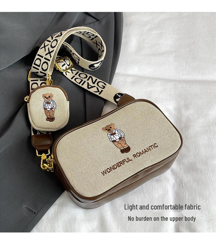 Katie Bear 2025 Autumn Fashion Canvas Crossbody Bag - Stylish & Trendy Women's Accessory