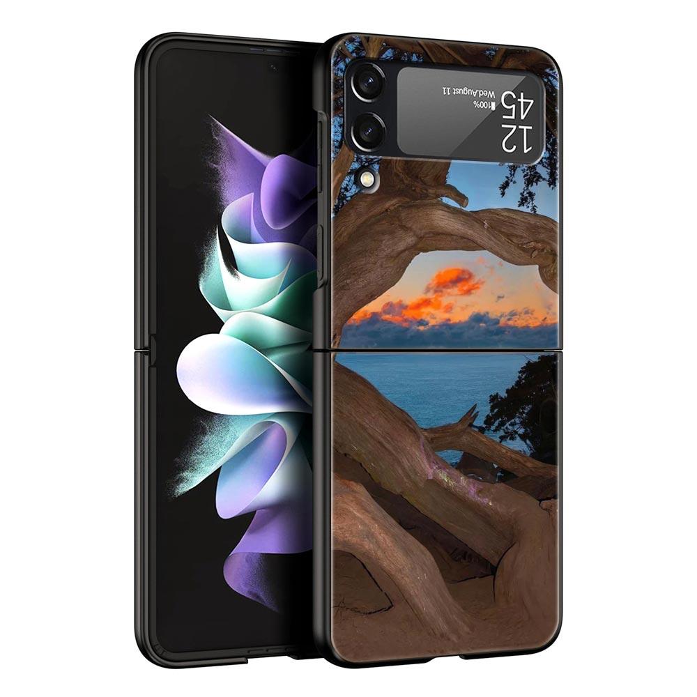 Милый арт красивый инди ярко-розовый Чехол для телефона Samsung Galaxy Z Flip3 Flip4 Flip5 ПК-оболочка для Z Flip 3 4 5 Жесткая складная крышка