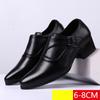 6-8 Cm Height Increasing Platform Pointed Toe Man Business Dress Shoes Buckle Decorated Mens Office Oxfords Black Size 38-44