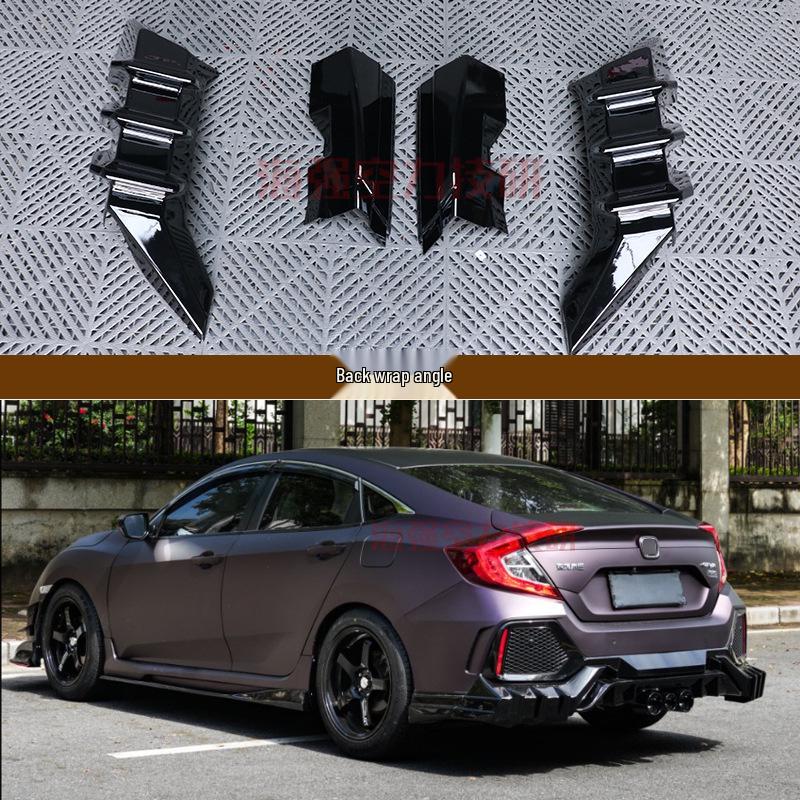 Полный боди-кит VS Style для Honda Civic FK8 Десятого Поколения (2015-2021): Губа переднего бампера, Пороги, Угловые накладки