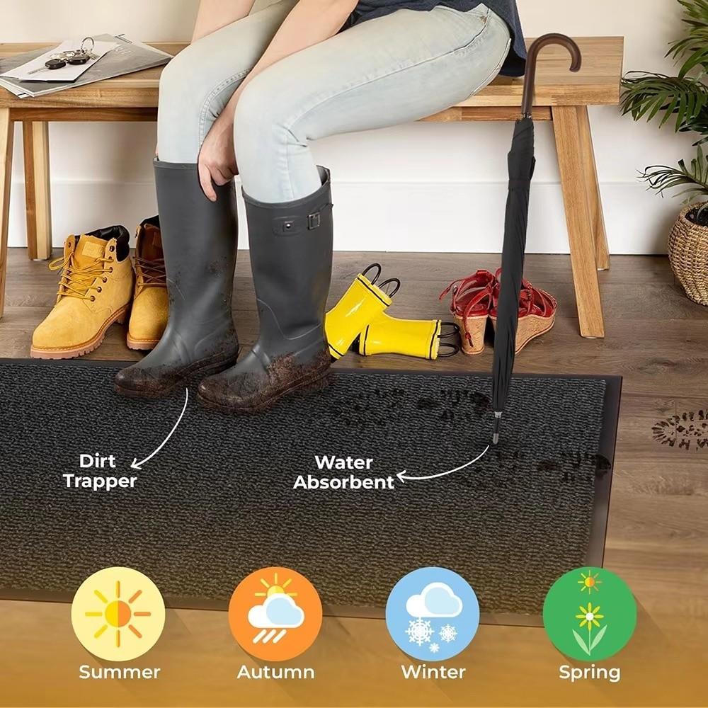 New 40x60cm Door Mat Super Absorbent Rubber Washable Door Mat Dirt Trapper Entrance Rug Front Door