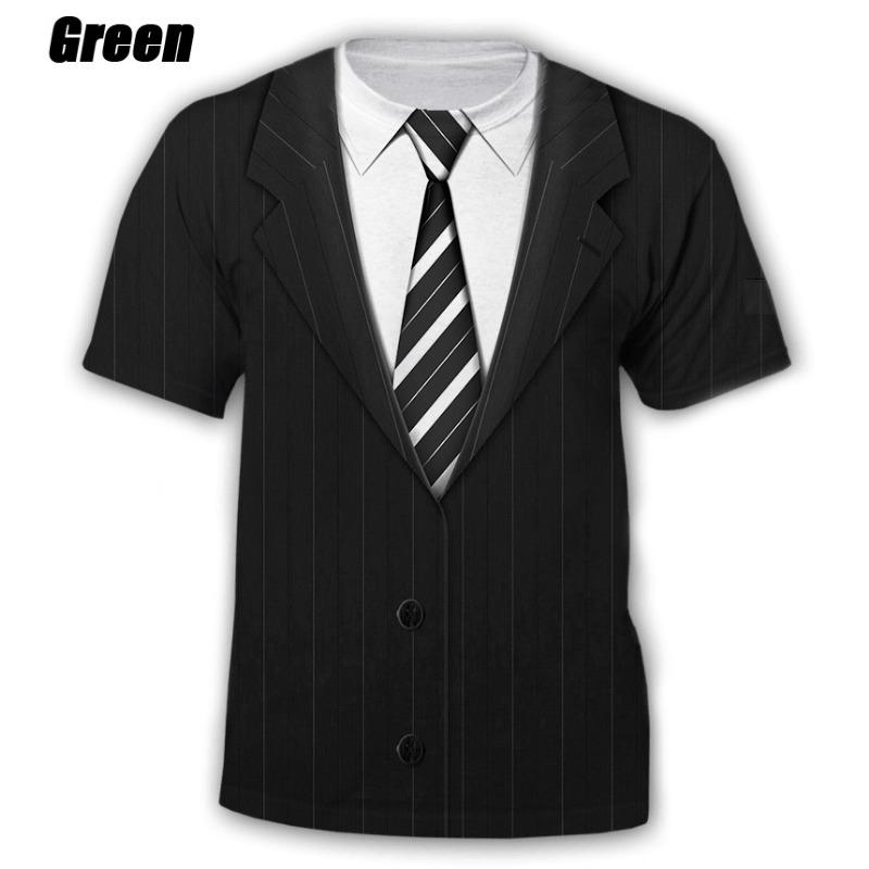 Футболки Забавный хип-хоп костюм и галстук 3D футболка Летняя мода Дети Повседневная футболка Мальчики Девочки Футболка большого размера Детские топы