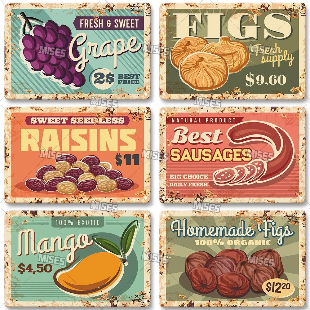Food Metal Sign Kitchen Metal Poster Home Garage Man Cave Industrial Decor High-Quality Decorative Plate Metal Plaque