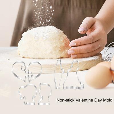 Формочки для печенья в форме сердца, антипригарное покрытие, инструмент для украшения торта из печенья на День святого Валентина, кухонная форма из нержавеющей стали для выпечки кексов с помадкой