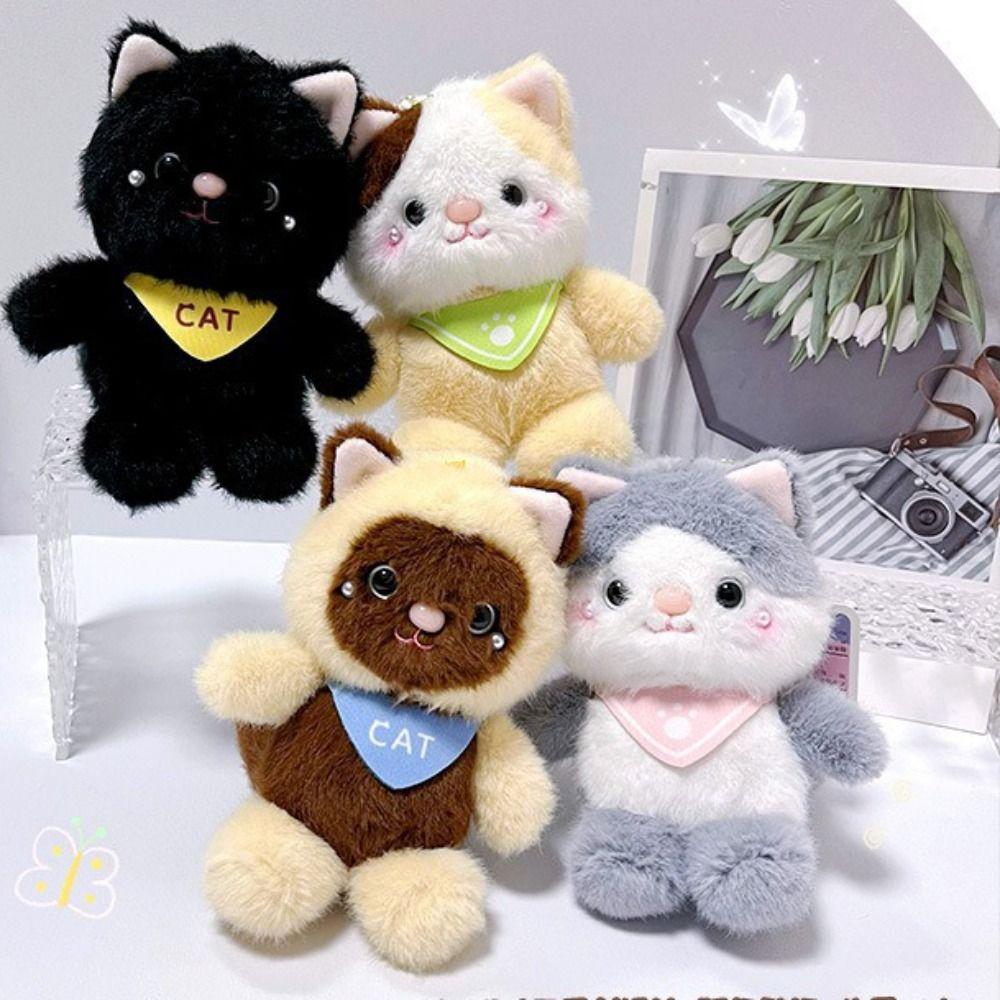 Stuffed Douding Cat Doll Figures Cartoon Cat Doll Pendant Anime Doll Cat Plush Doll Keychain Girls