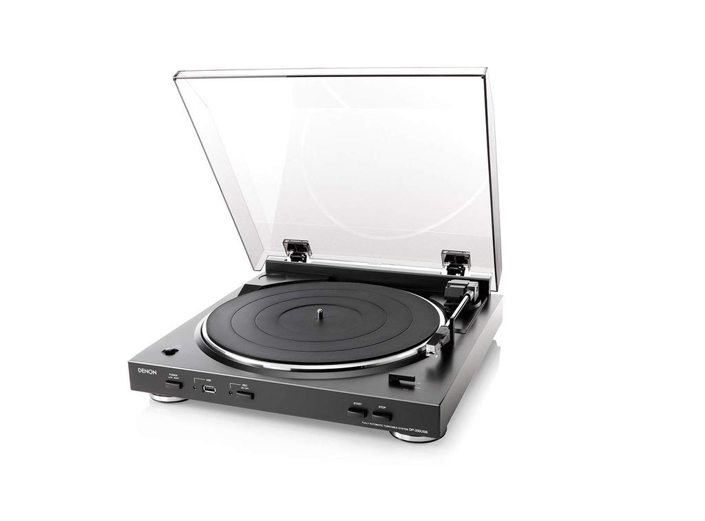 Denon Analog Record Player with Phono Equalizer Fully Auto Cartridge Included Black DP-200USB DP-200USBK