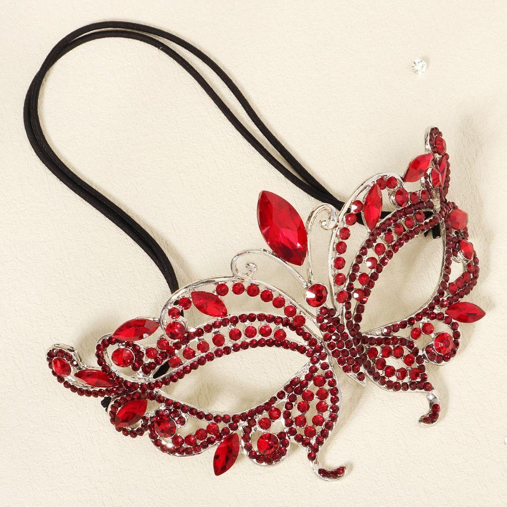 Маска-маскарад на все лицо с кисточкой, аксессуары для лица, простая маска со стразами, фотореквизит