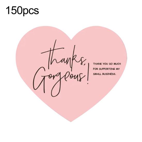 150 Pcs Love Heart Shaped Thank You Cards 2.36 X 2.76 Inch Blank Notecards Greeting Cards for Wedding Baby Shower Small Business