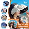 Women Sun Hat Empty Top Design Adjustable Fit Outdoor Wide Brim Sun Protection Hat Portable Roll-Up Hiking