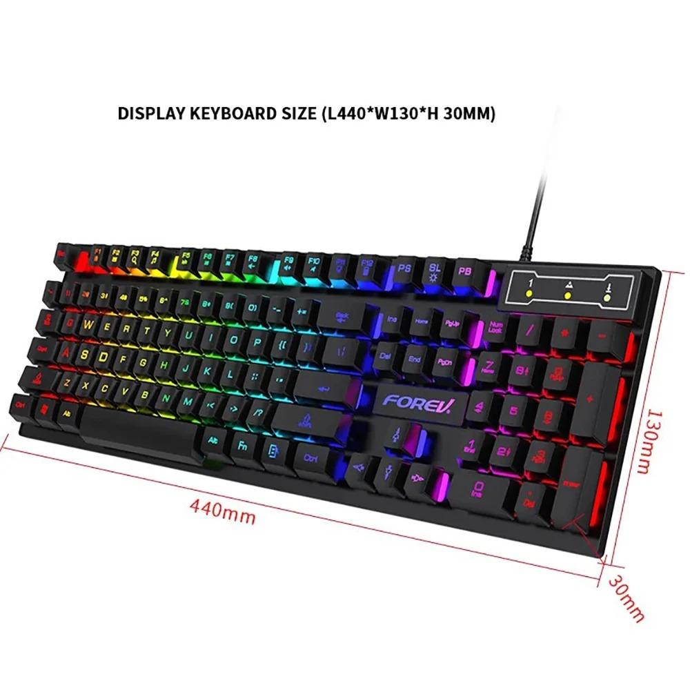 Wire Keyboard 104 Keys Gaming Keyboard RGB Backlit Luminous Mechanical Keyboard for Desktop Computer PC
