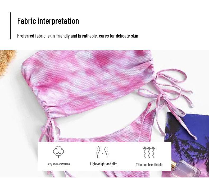 2024 Gradient Print Split Bikini - Sexy European & American Style Swimwear for Women