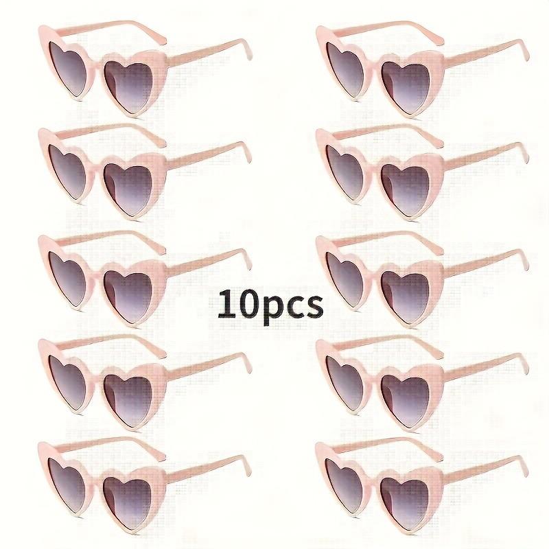10 шт. Модные очки в форме сердца Белая оправа Серые линзы для свадеб Вечеринок Фотосессий