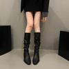 Европейские и американские ботинки с острым носком Весенне-осенние новые ретро длинные ботинки, которые стройнят ниже колена, ботинки с длинным голенищем
