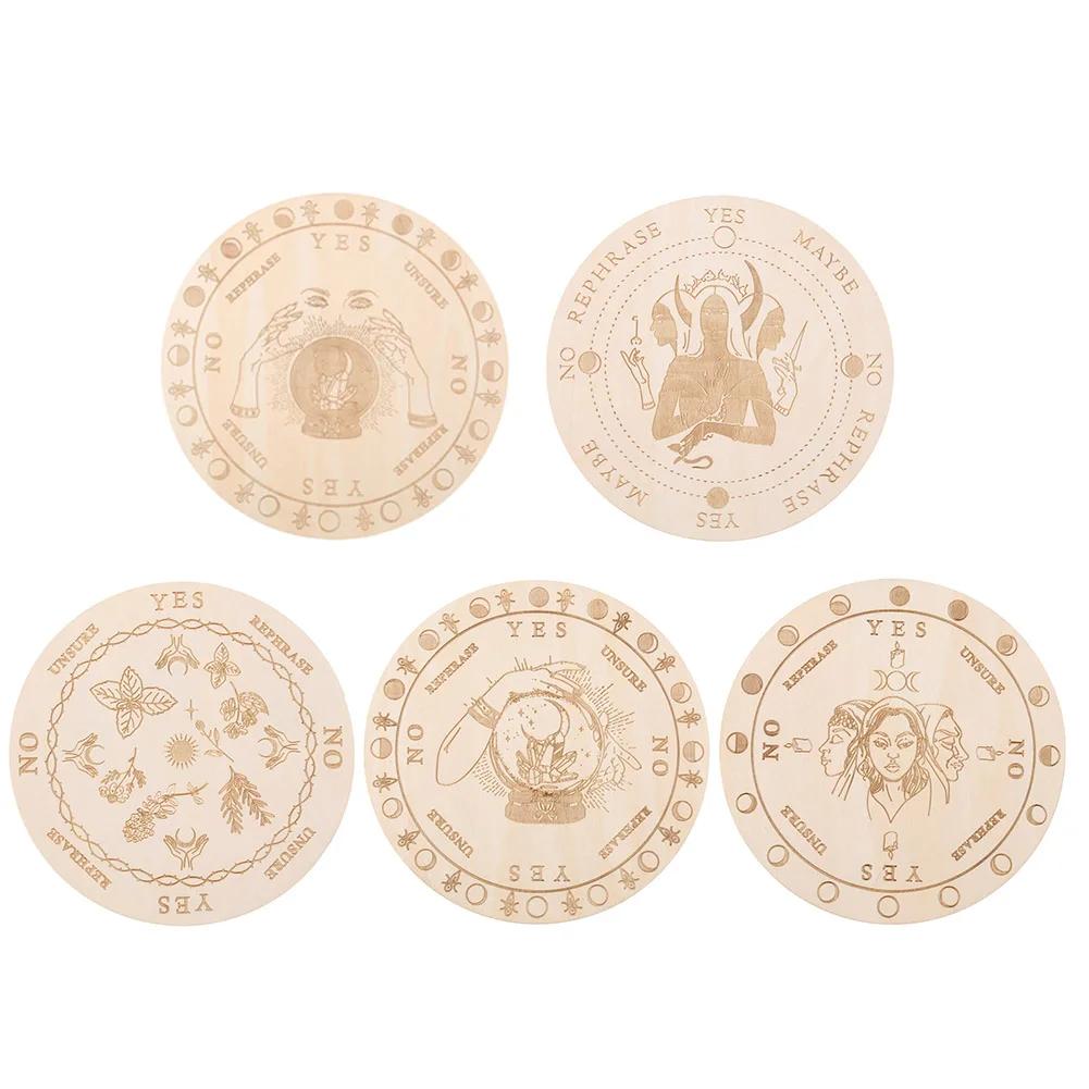 Новая деревянная маятниковая доска с луной, звездами, гаданием, лечебной медитационной доской, энергетической резной пластиной, украшениями, метафизическим алтарем