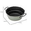 Mannen Gelsomino Tempura Pot with Deep Frying Rack, 23cm, Induction Compatible, Tiered Design, with Spout, Silicone Coating, and Strainer for Easy Oil