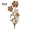 Sturdy Wrought Iron Stakes Rustic Flower Garden Stakes, 12.6x30cm Metal Yard Art Cutout, Farmhouse Rust Weatherproof Silhouette Finish Outdoor