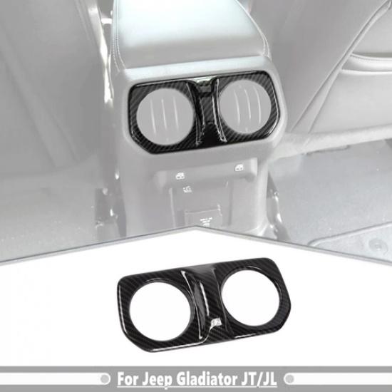 For 18-2025 Jeep Gladiator JT/JL Carbon Rear Armrest Air Vent Outlet Trim Cover