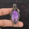 Пурпуритовый кулон, обернутый медной проволокой, кулон из натурального драгоценного камня, кулон с камнем рождения, обернутый медной проволокой, ювелирные изделия для подарка, кулон ручной работы