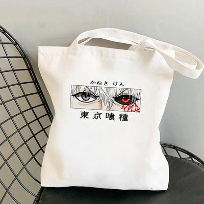 C3220 Манга Аниме Токийский Гуль Сумка-шоппер Графическая Сумка-тоут Harajuku Сумка-шопер Женская Холщовая Сумка На Ремне Женская Эко Сумка Ulzzang