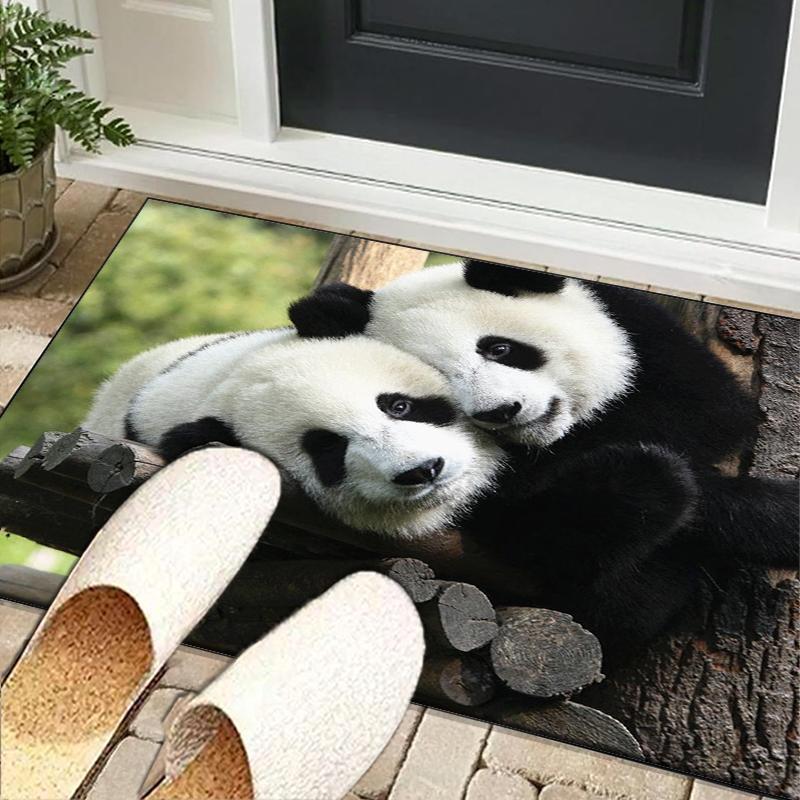 Panda In Floral Paradise Office Rug Chair Mat, Entryway Carpet, Suitable for Front Door, Bedroom, Living Room, Desk, Holiday Gift