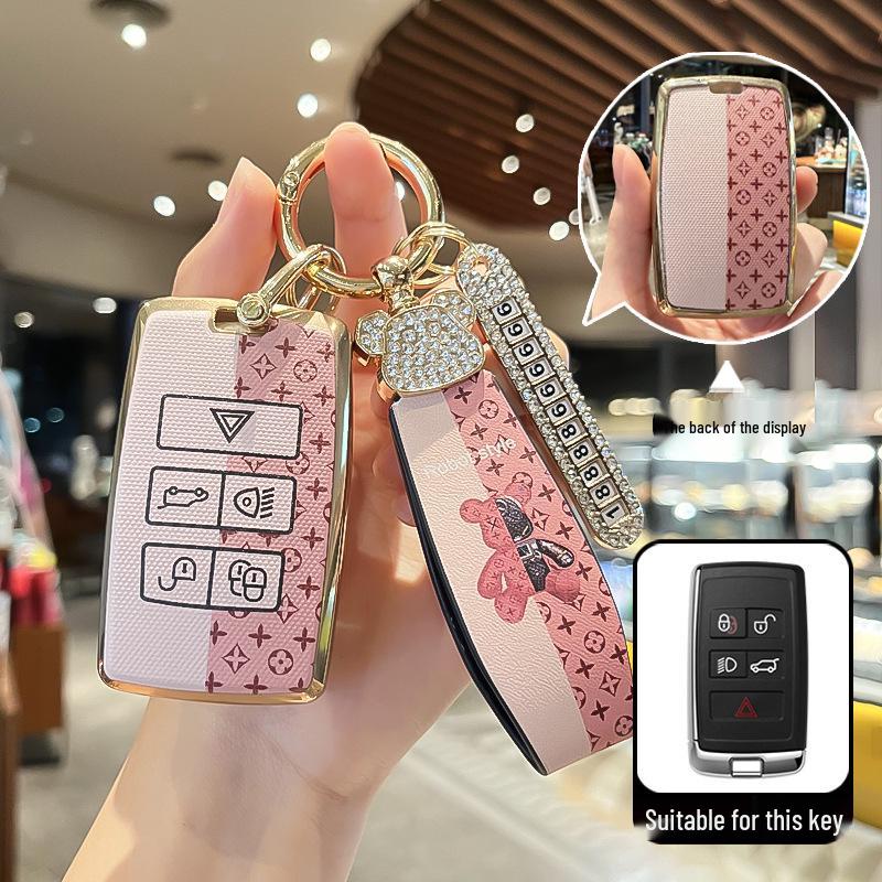 Compatible with key covers and keychains for Land Rover, Range Rover Evoque, Discovery 4 Sport, Jaguar XEL, XFL, and XJL.