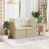 VidaXL Canapé de jardin avec coussins 2 places beige résine tressée 366052