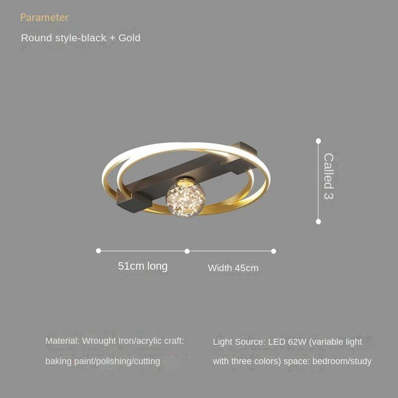 Новый светодиодный потолочный светильник для помещений Современная домашняя потолочная лампа 110 В 220 В для гостиной спальни столовой Черно-золотой светодиодный светильник