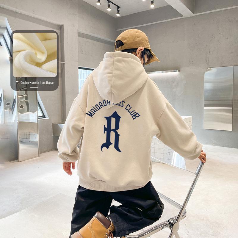 "Panda Yuanyuan Boys' Hoodie - Spring/Autumn Print, Thick, for Children"