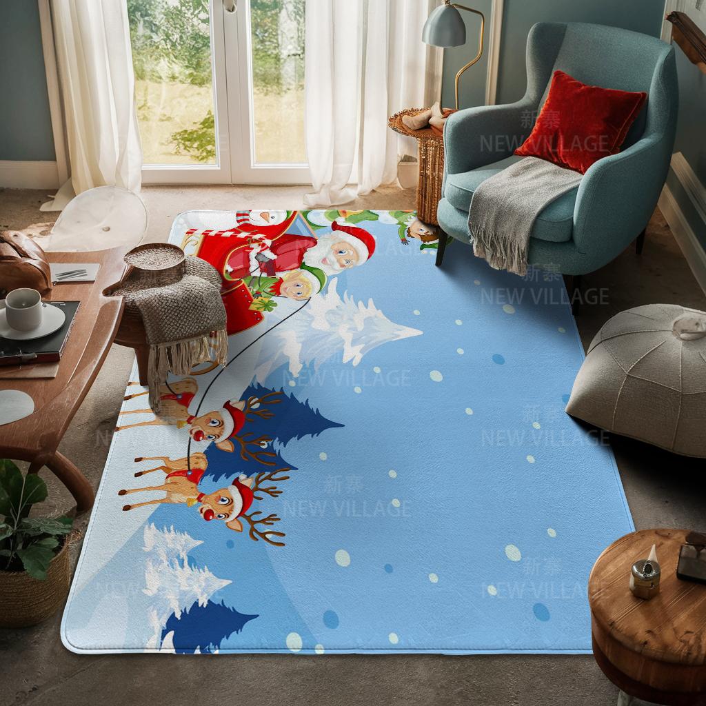 Ковер у входа в дом Домашний коврик у двери Гостиная Ванная Комната Ноги ванная комната Нескользящие коврики с водопоглощением для ванной Счастливого Рождества зима