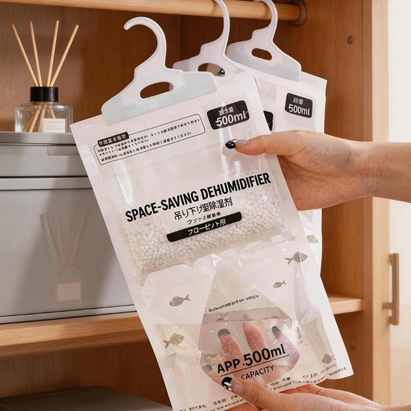5/10Pcs Hanging Moisture Absorber Bags, Wardrobe Clothes Dehumidifier Desiccant Dry Bags